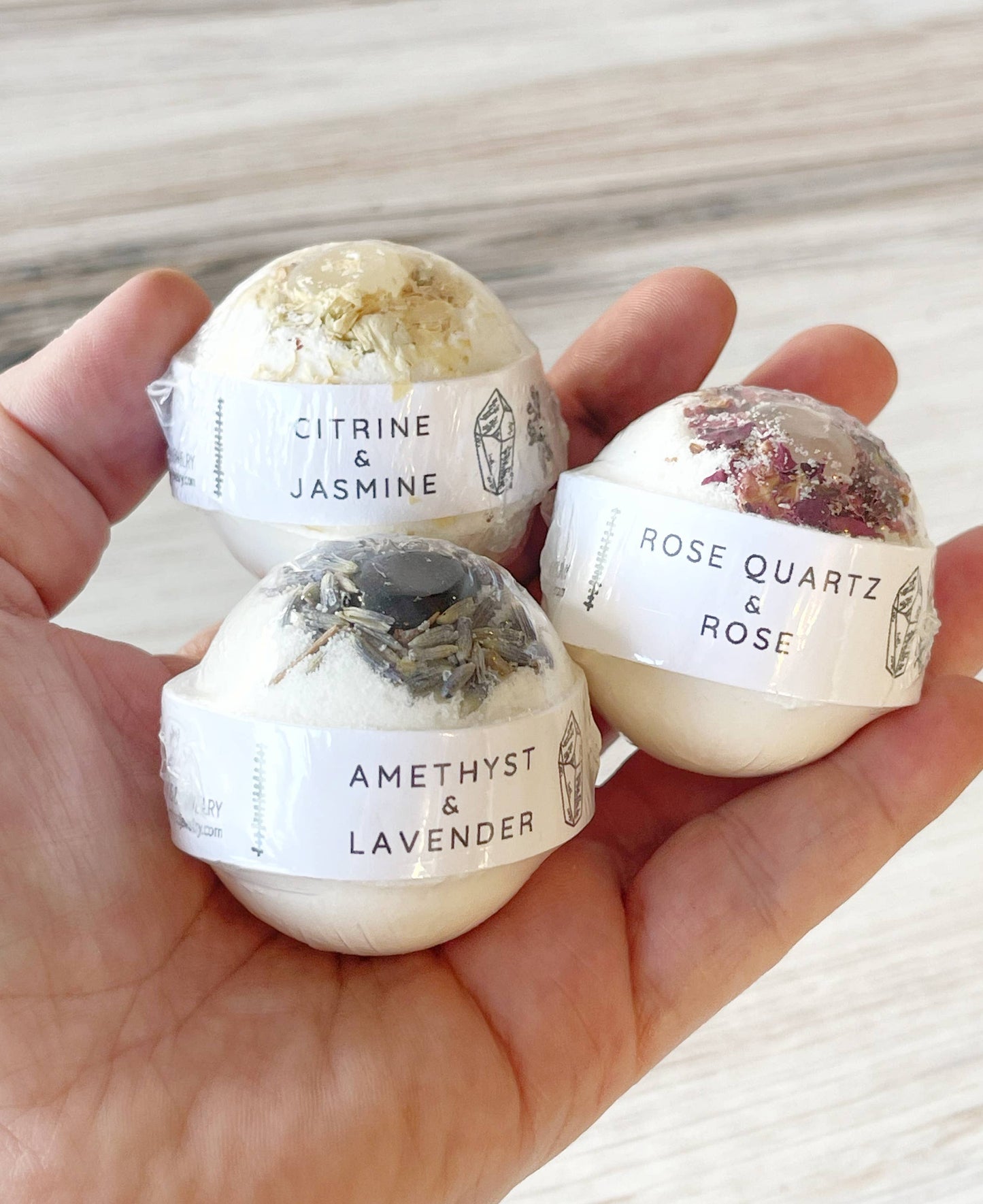 salt bath bombs, handmade bath products, self-care gift