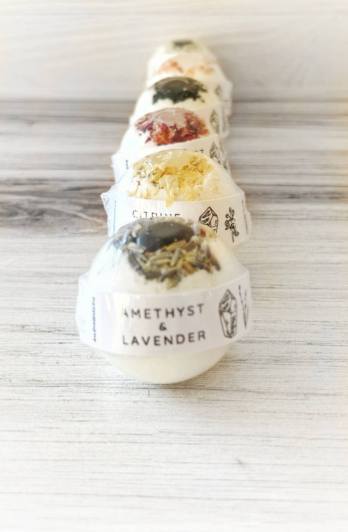 flower bath bombs, gemstone bath bombs, organic bath bombs