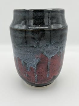 oil spot vase, hand thrown porcelain vase, multi colored ceramic vase