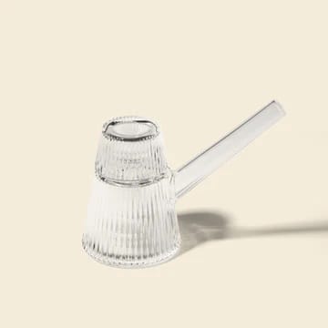 Deco bubbler, art deco bong, glass bubbler, luxury smoking piece, elegant smokeware, YENology bubbler, sculptural pipe, designer smoking accessory, vintage glass bong, refined ritual piece