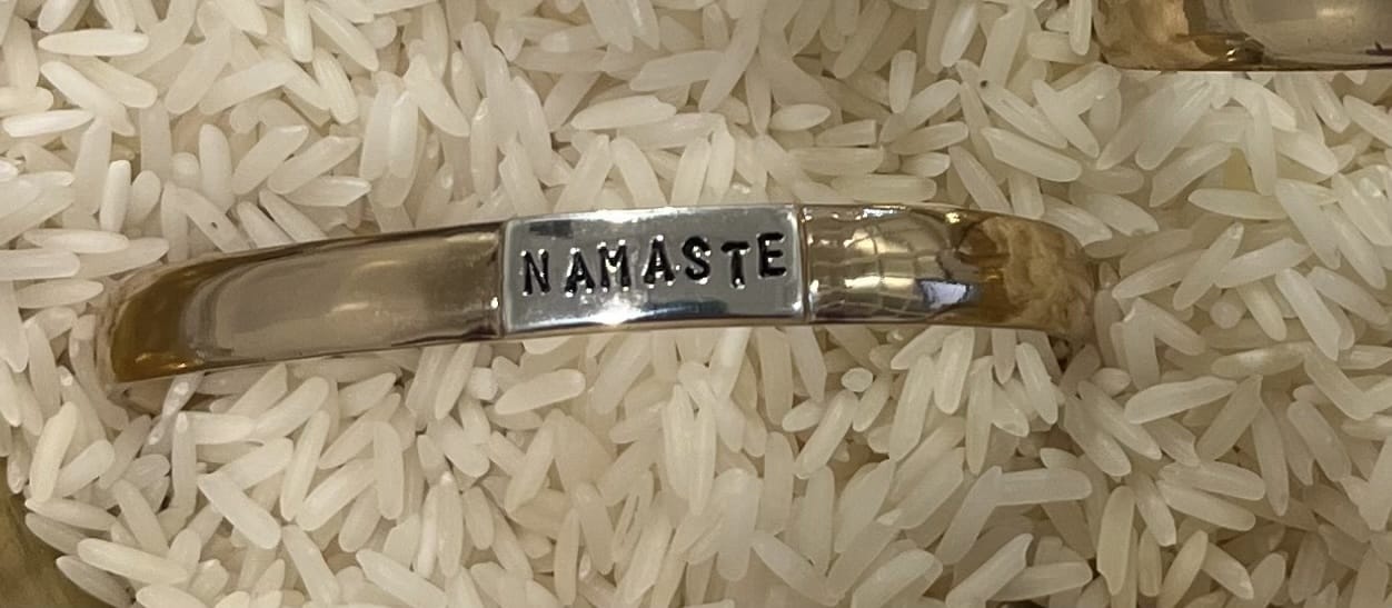 Cuff engraved with "Namaste"