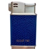Blue lighter with metallic top on a white background eco-friendly smoking gear, refillable gold lighter, designer lighter, travel smoking accessory