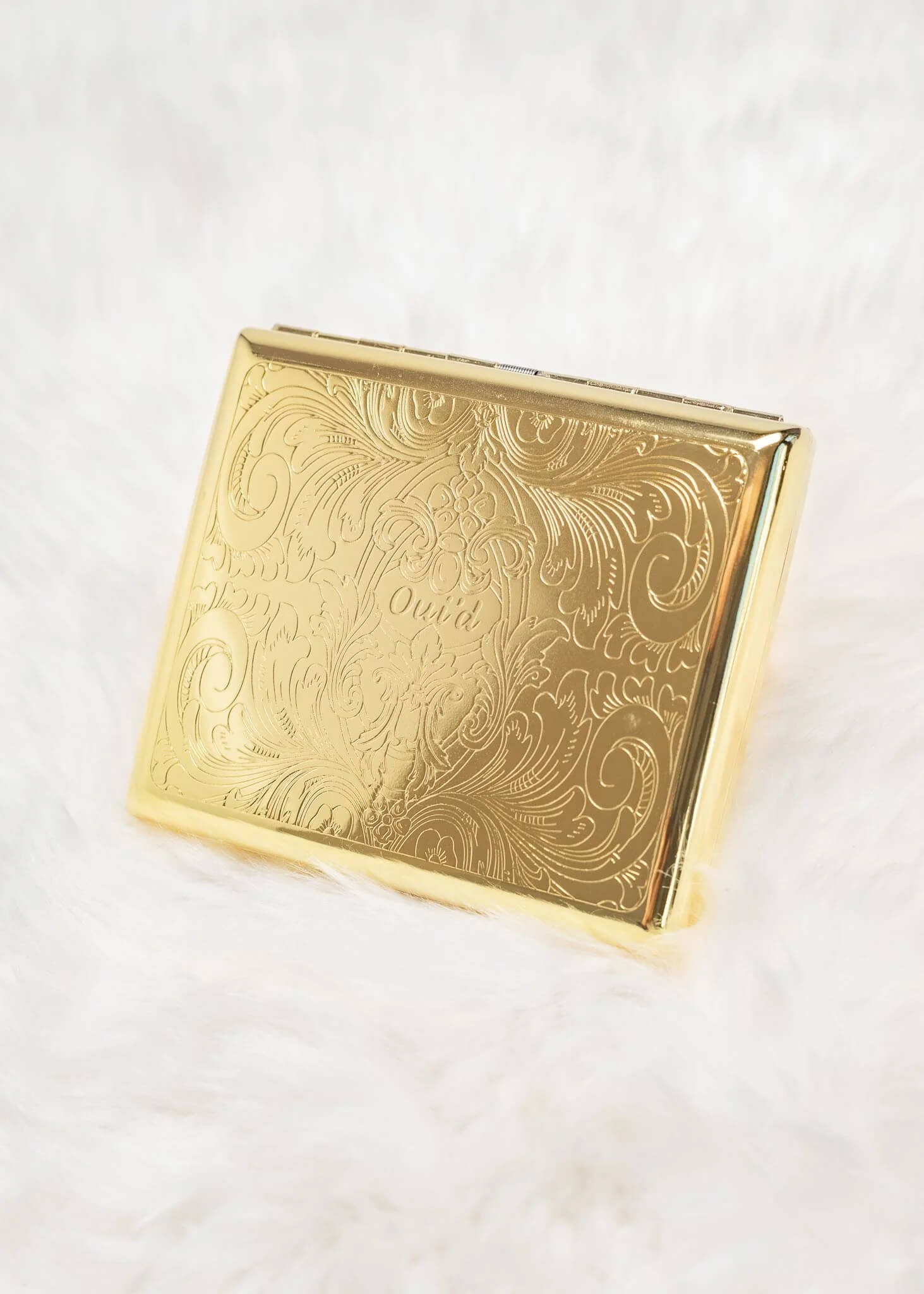 Oui’d joint case, elegant joint holder, Fleur De Lis case, metal joint case, weed accessories, cigarette case, classy smoking accessories, Oui’d collection, luxury joint holder, YENology joint case