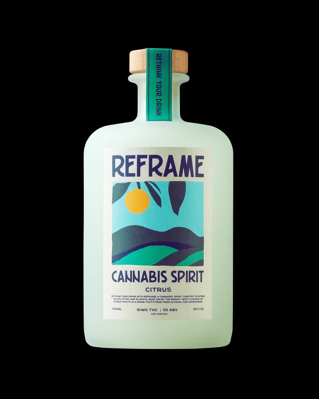 Bottle of Reframe Cannabis Spirit Citrus THC drink
