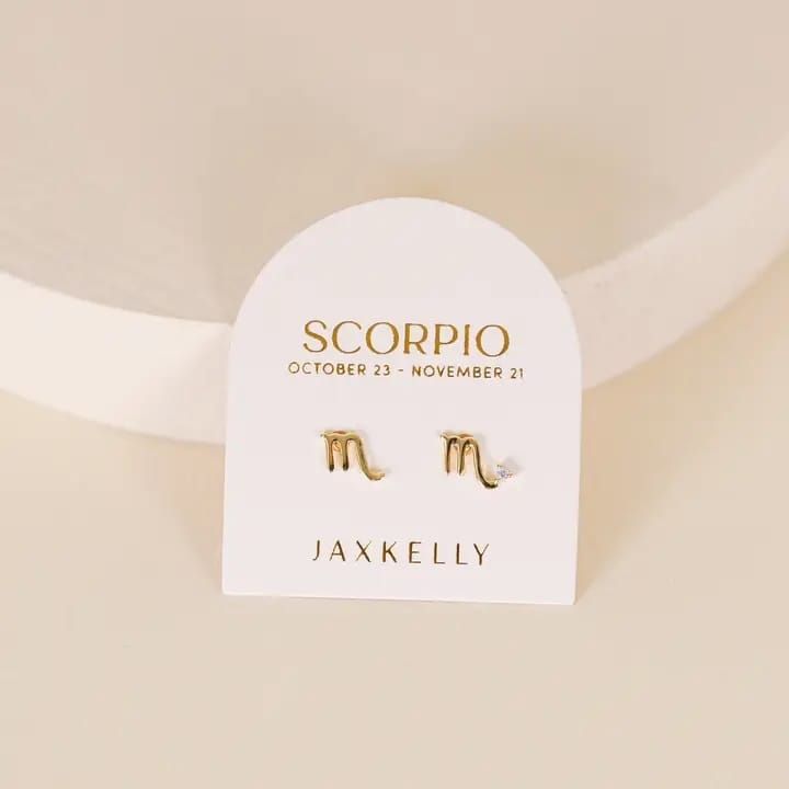 Zodiac Gold Earrings - Scorpio