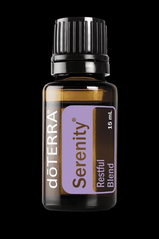 doTERRA serenity oil, restful blend, calming essential oil, sleep support oil, lavender blend, stress relief essential oil, peaceful aroma, grounding oil, relaxation essential oil, bedtime diffuser blend
