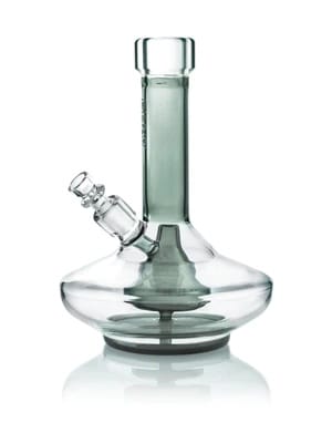 GRAV Small Wide Base Water Pipe Smoke, GRAV smoke and clear bong, small borosilicate water pipe, GRAV glass bong, conical fission perc, 14mm GRAV bowl, wide base bong, compact water pipe, smoke glass GRAV, tabletop glass bong
