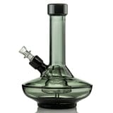 GRAV Small Wide Base Water Pipe Smoke Black, GRAV glass bong, GRAV black accents bong, small borosilicate water pipe, conical fission perc, 14mm GRAV bowl, smoke and black GRAV bong, compact water pipe, GRAV exclusive colorway, wide base bong