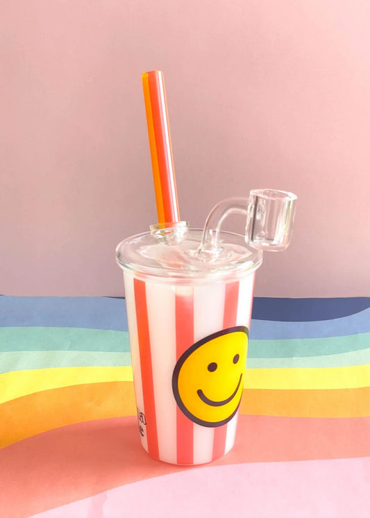 Smiley travel rig
Soda cup dab rig
Portable percolator rig
Borosilicate glass travel rig
Cupholder-friendly dab rig
Smiley face glass water pipe
On-the-go concentrate rig
8 inch smiley dab rig
Straw mouthpiece rig
Dab rig with spare gasket