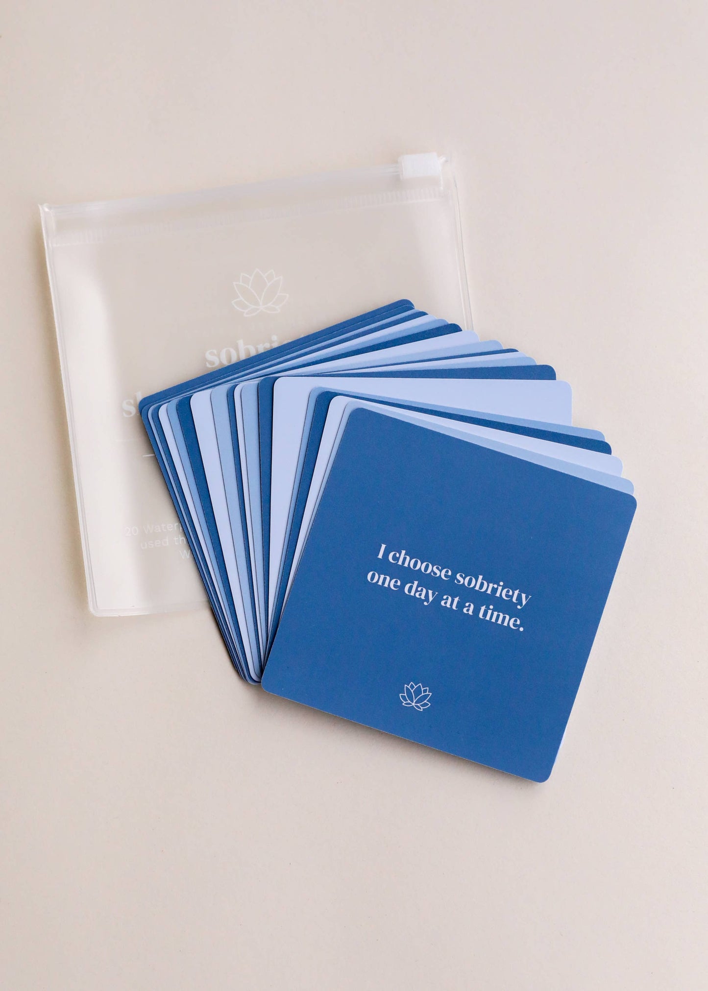 sobriety affirmation cards, recovery affirmation deck, shower affirmation cards, addiction recovery tools, sober support gifts, waterproof affirmation cards, mindfulness recovery tools, daily sobriety reminders