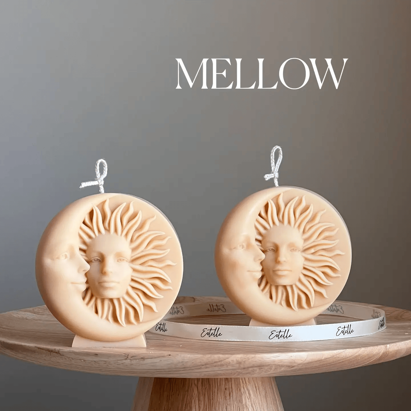 sun and moon candle, celestial candle, soy wax candle, handmade candle, aesthetic candles, home décor candles, sculptural candles, modern candle design