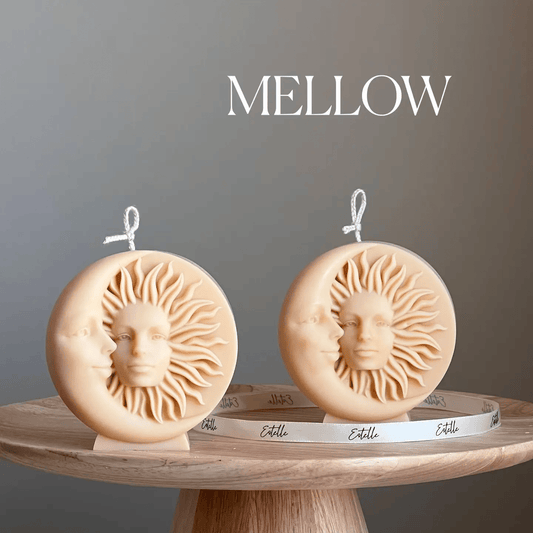 sun and moon candle, celestial candle, soy wax candle, handmade candle, aesthetic candles, home décor candles, sculptural candles, modern candle design