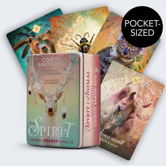 The Spirit Animal Pocket Oracle, Colette Baron-Reid oracle deck, animal spirit cards, travel oracle deck, pocket oracle tin, spirit animal guidance, nature wisdom cards, 68 oracle cards, Hay House oracle, spiritual animal connection