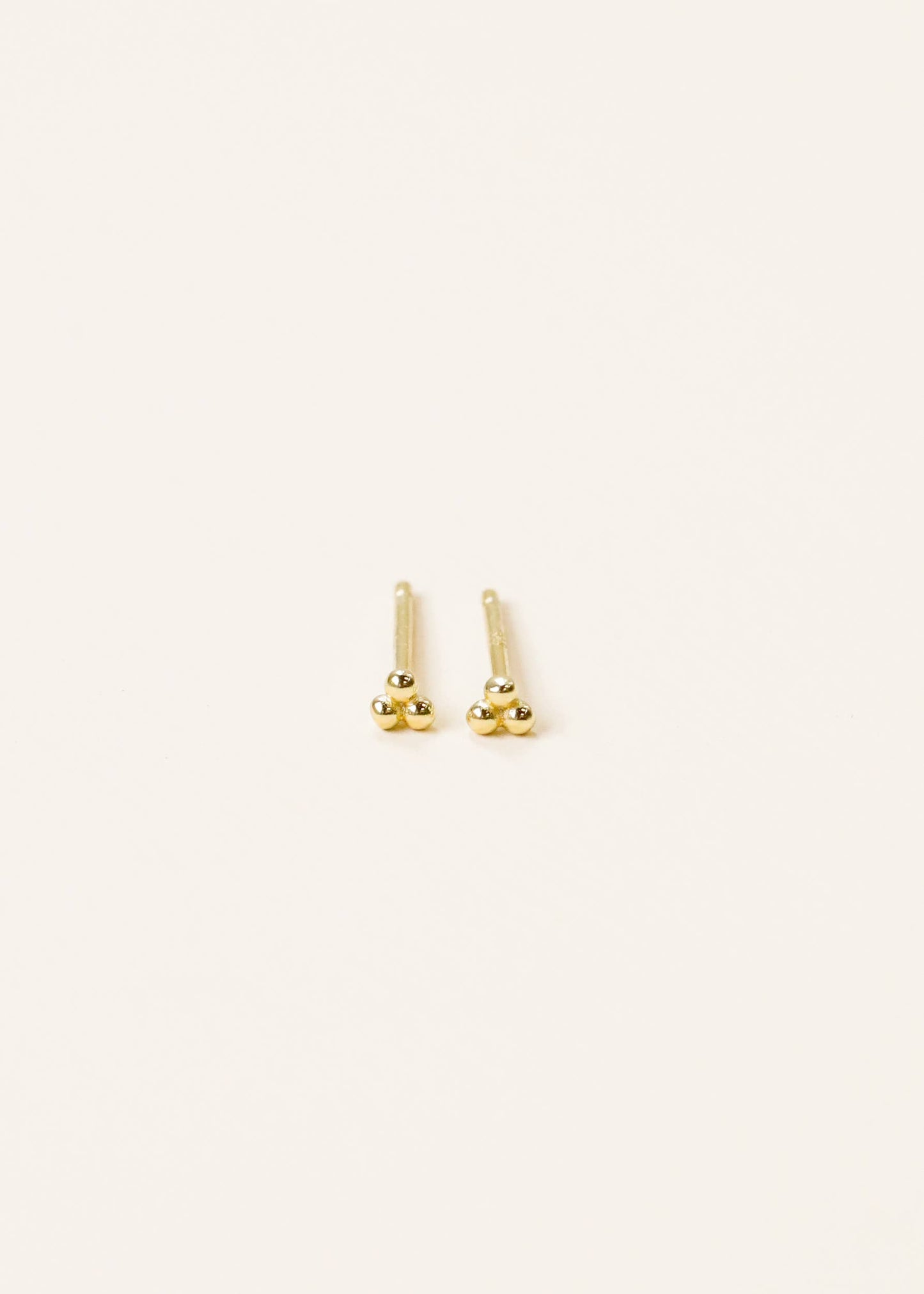 tiny gold stud earrings, minimalist gold earrings, trio ball studs, small gold studs, hypoallergenic gold earrings, 18K gold plated studs, delicate gold earrings