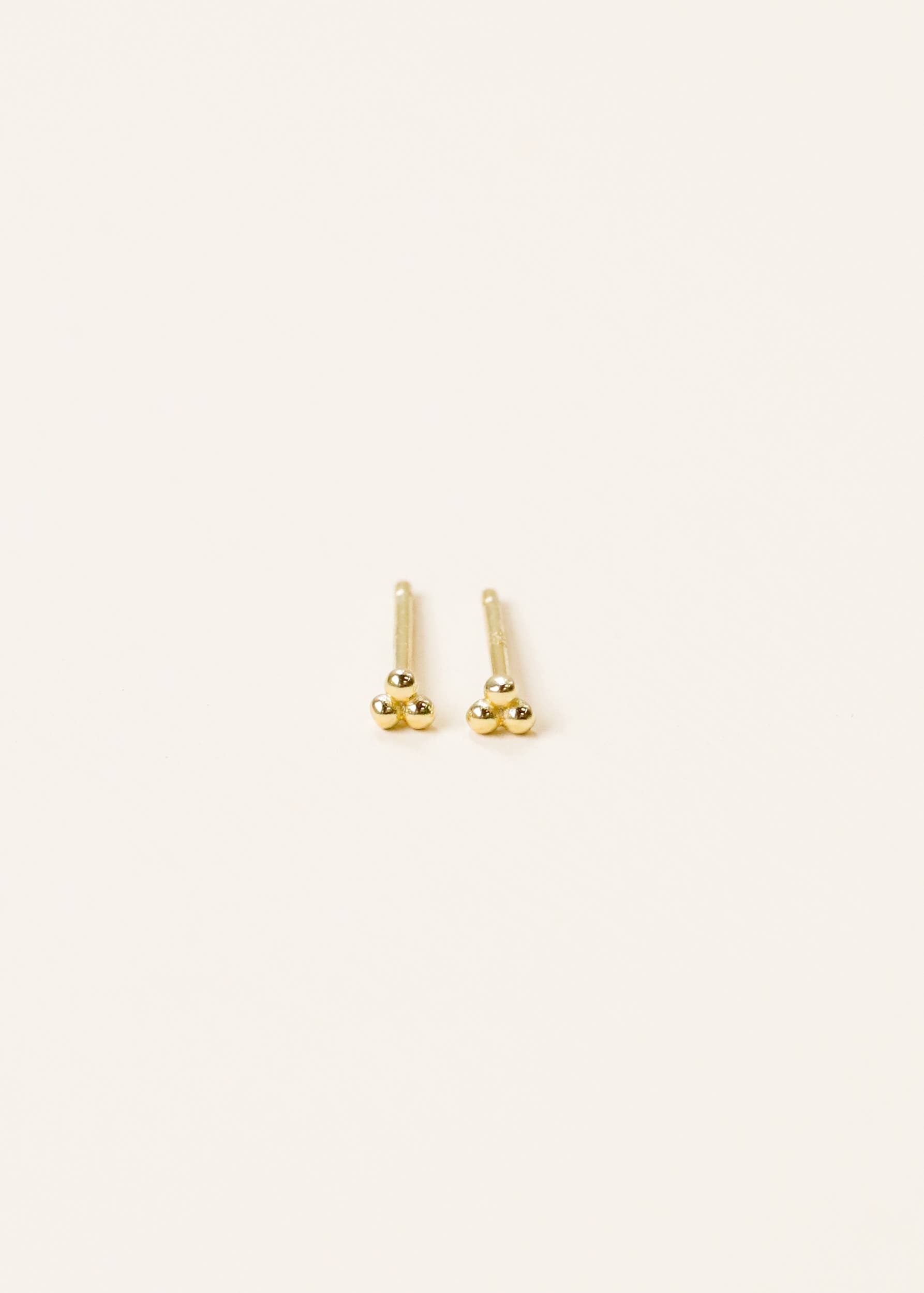 tiny gold stud earrings, minimalist gold earrings, trio ball studs, small gold studs, hypoallergenic gold earrings, 18K gold plated studs, delicate gold earrings