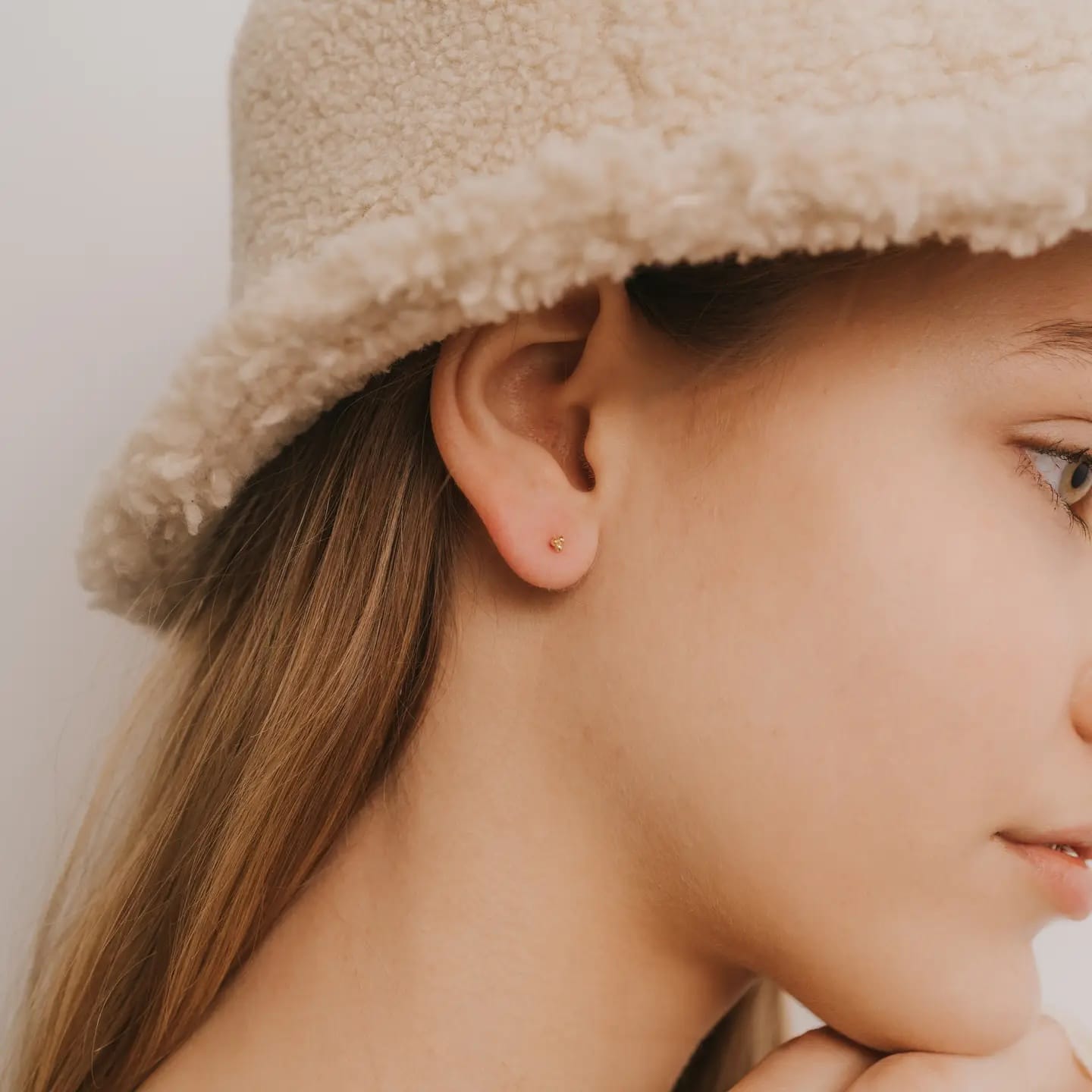 tiny gold stud earrings, minimalist gold earrings, trio ball studs, small gold studs, hypoallergenic gold earrings, 18K gold plated studs, delicate gold earrings