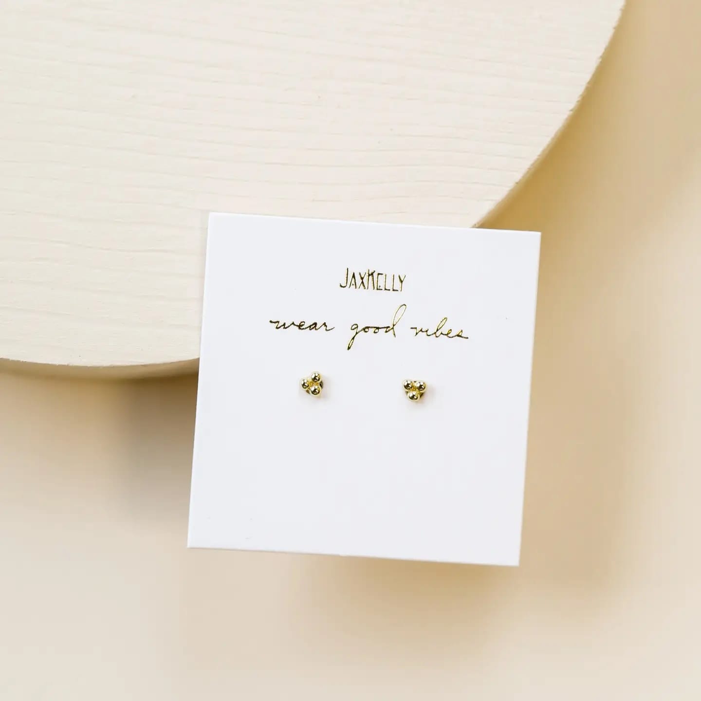 tiny gold stud earrings, minimalist gold earrings, trio ball studs, small gold studs, hypoallergenic gold earrings, 18K gold plated studs, delicate gold earrings