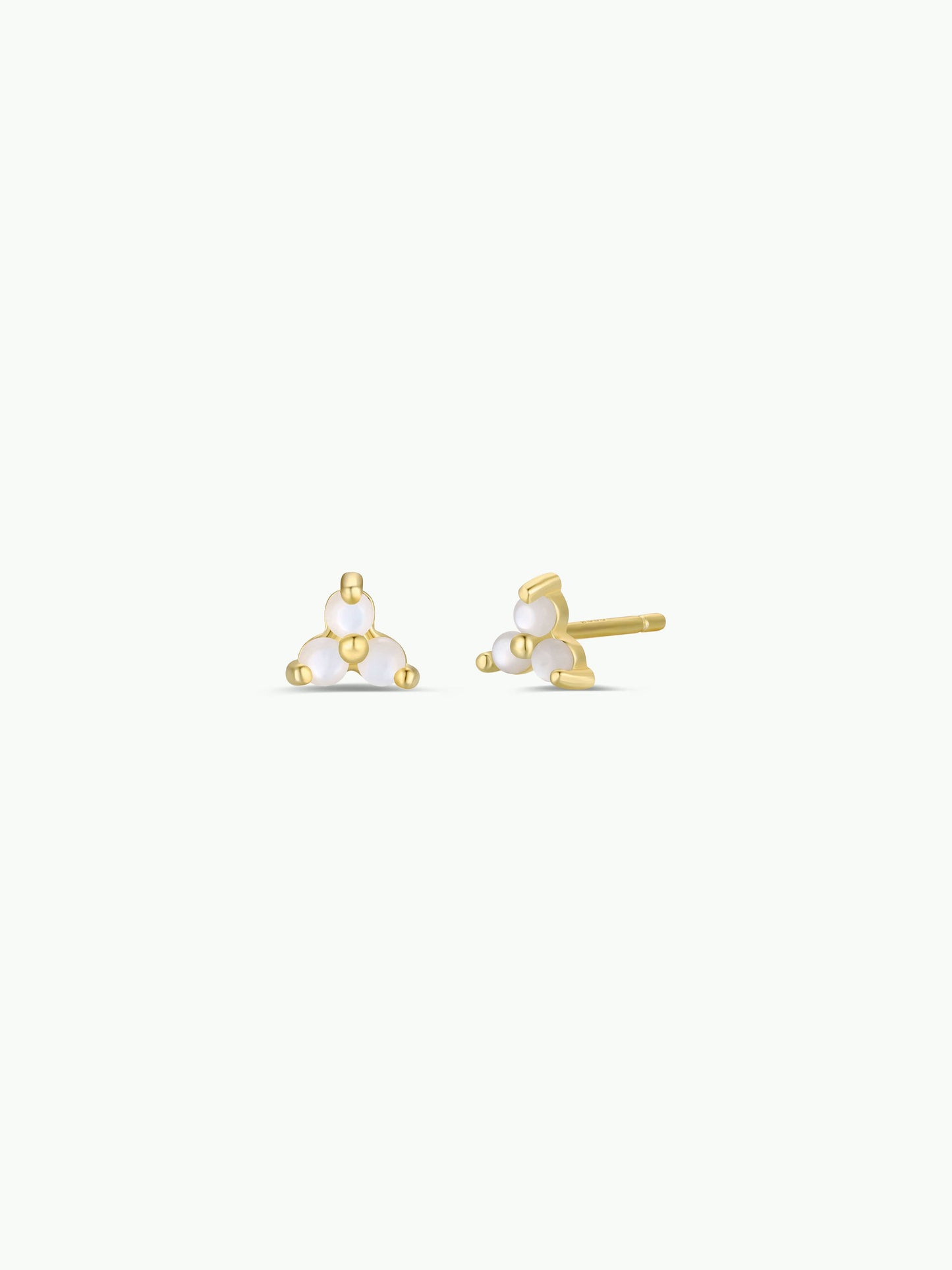 pearl stud earrings, gold pearl earrings, trio pearl earrings, freshwater pearl jewelry, hypoallergenic gold earrings, elegant pearl studs, minimalist pearl earrings