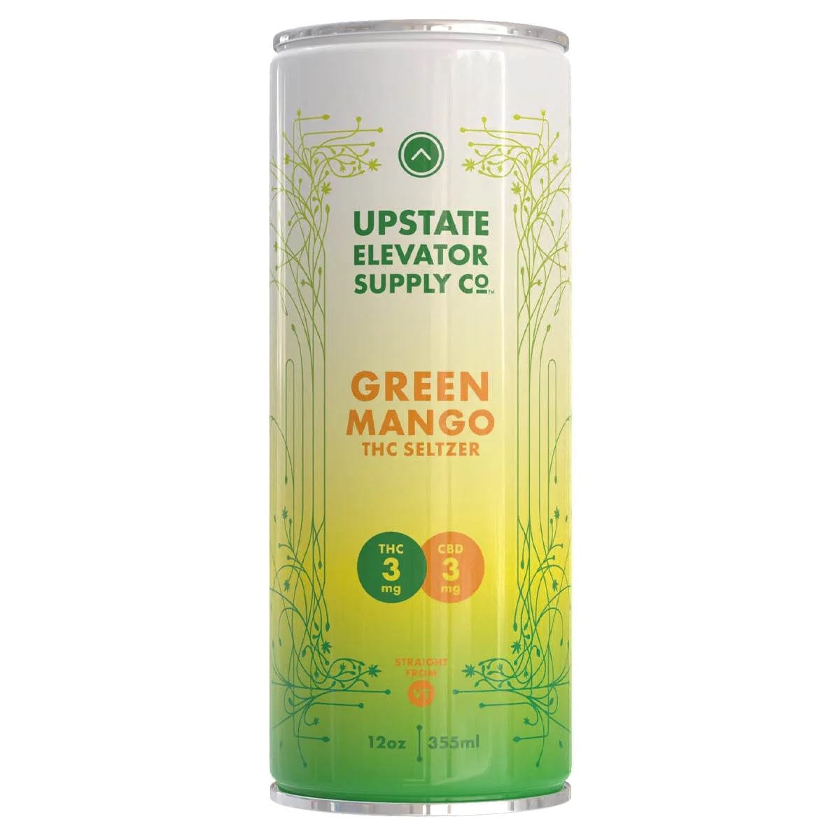 Upstate Green Mango Seltzer – 3mg THC + CBD