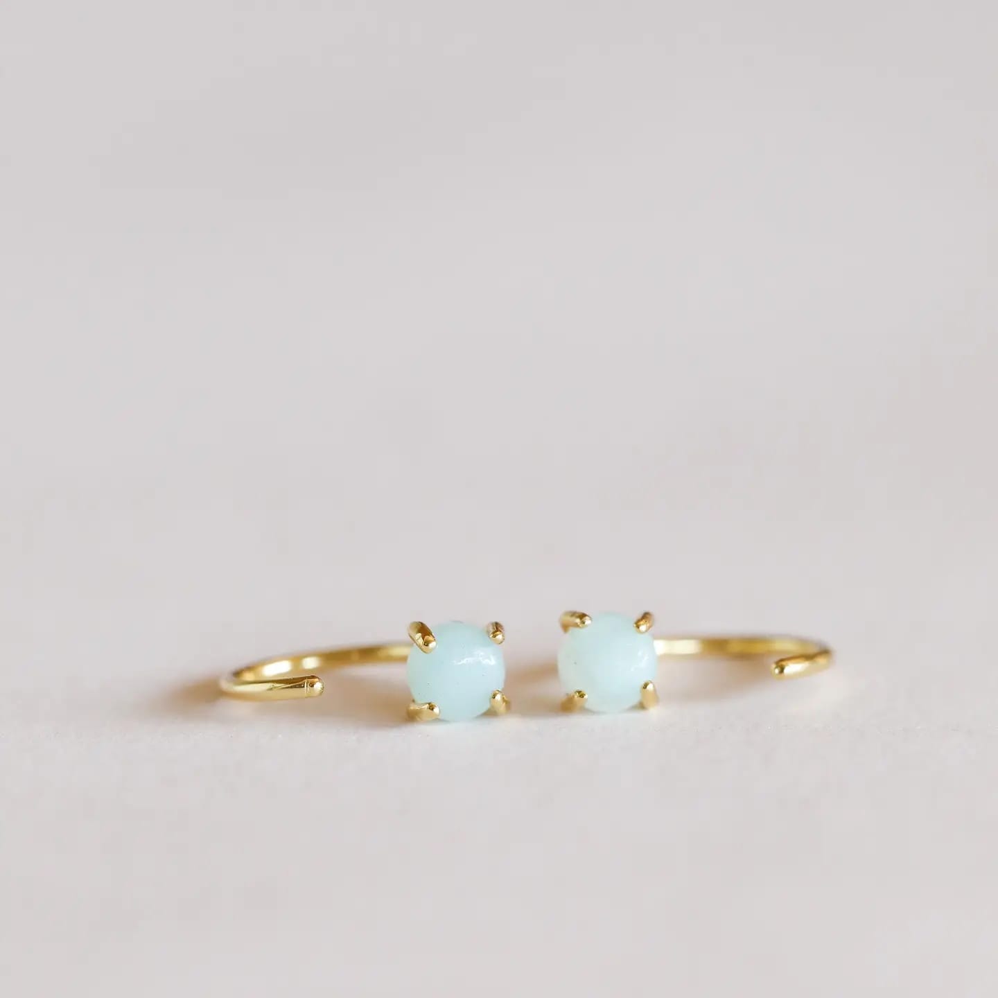 gemstone huggies, gold huggie earrings, amazonite huggies, amethyst huggies, rose quartz earrings, hypoallergenic gold earrings, stone huggie hoops