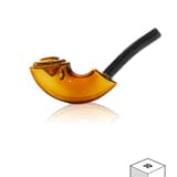 GRAV Rocker Sherlock, Sherlock pipe, glass hand pipe, GRAV glassware, modern Sherlock, smoking accessories, borosilicate pipe, cannabis pipe, GRAV smoking tools, YENology smoking collection - Red Amber