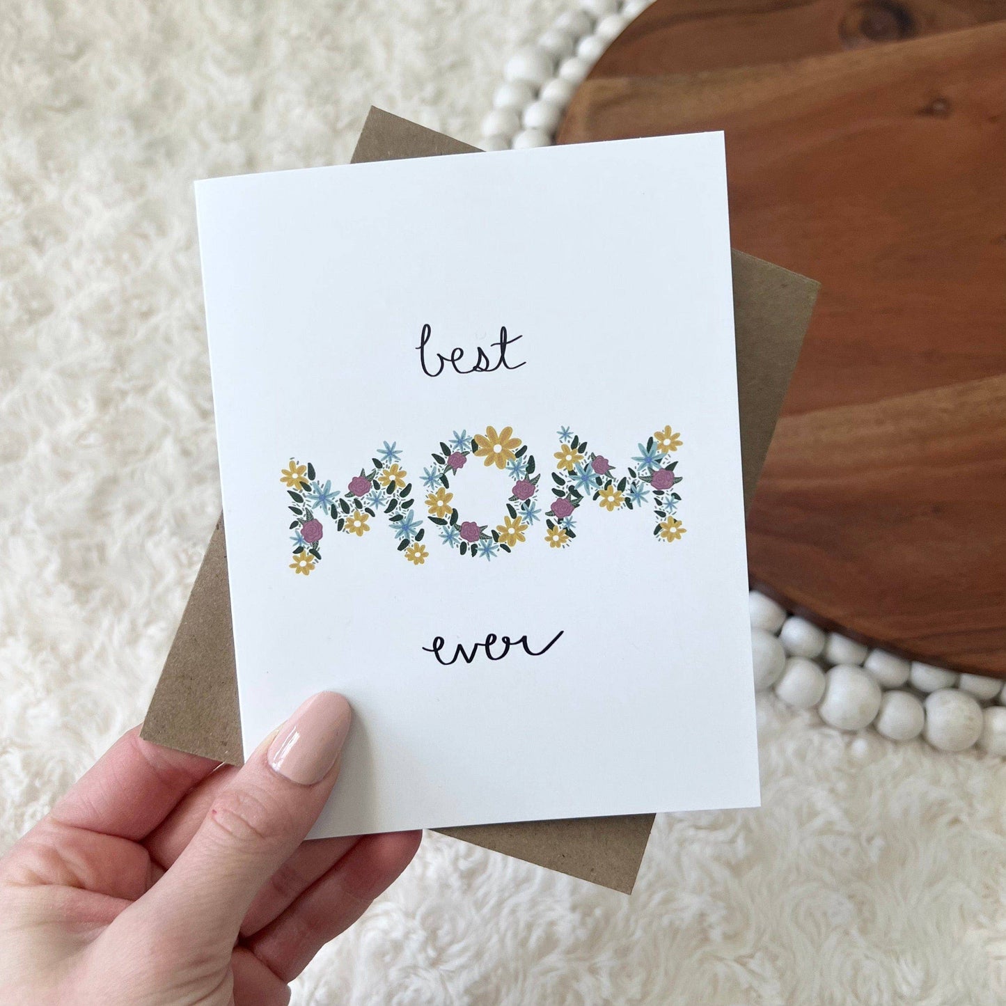 Mother’s Day card, Best Mom Ever card, hand-drawn greeting card, blank card for mom, Mother’s Day gift idea, premium stationery, eco-friendly card, heartfelt Mother’s Day card