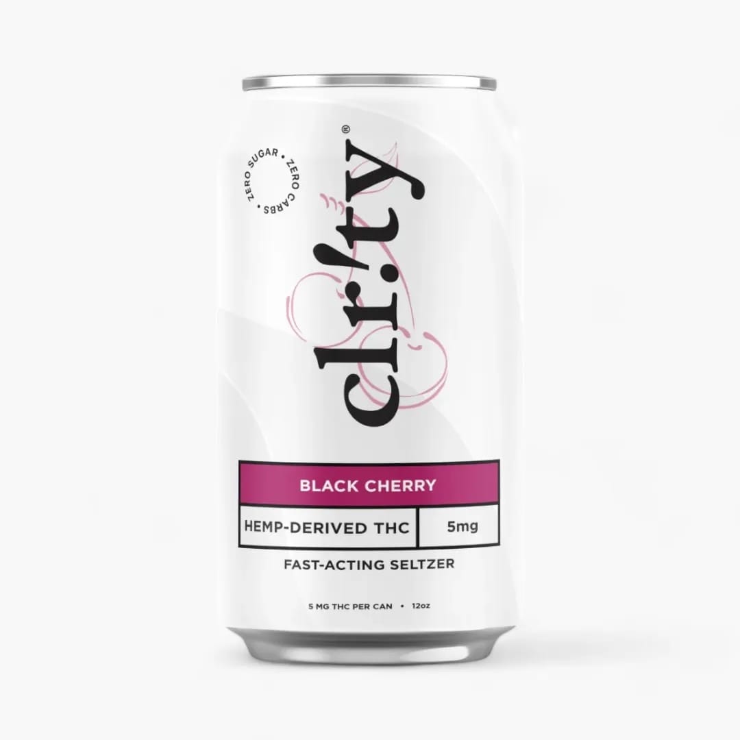 clr!ty THC seltzer, hemp drink black cherry