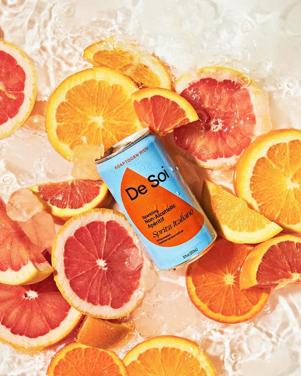 De Soi Spritz Italiano, non-alcoholic spritz, NA apéritif, alcohol-free sparkling drink, low-cal mocktail