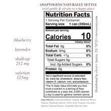 Nutrition facts label for a product with various ingredients and their quantities.