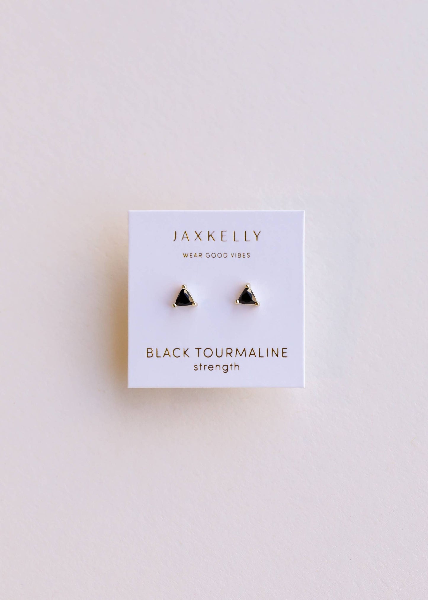 Mini Energy Gem - Black Tourmaline - Gold Earrings