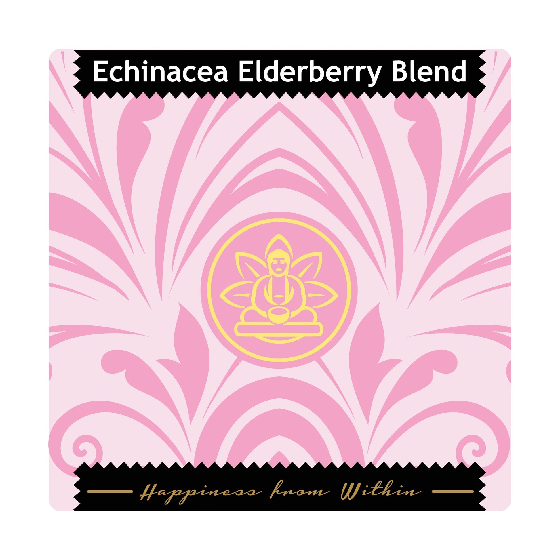 echinacea elderberry tea, immune support tea, vitamin C tea, antioxidant tea, elderberry echinacea blend, cold and flu tea, herbal defense tea, Buddha Teas