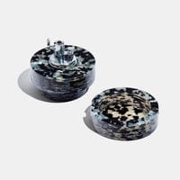 Edie Parker lighter, tabletop lighter, granite lighter, modern decor, black and white design, luxury home accessories, recycled acrylic, butane lighter, ashtray catchall, YENology home collection