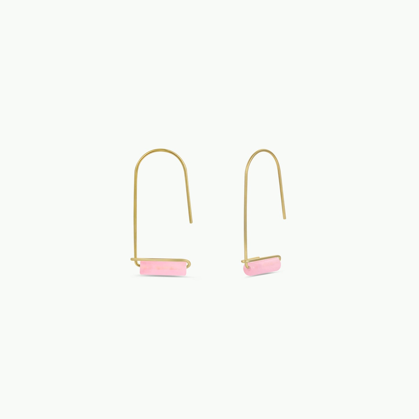 Drop - Rose Quartz - Gold Earrings