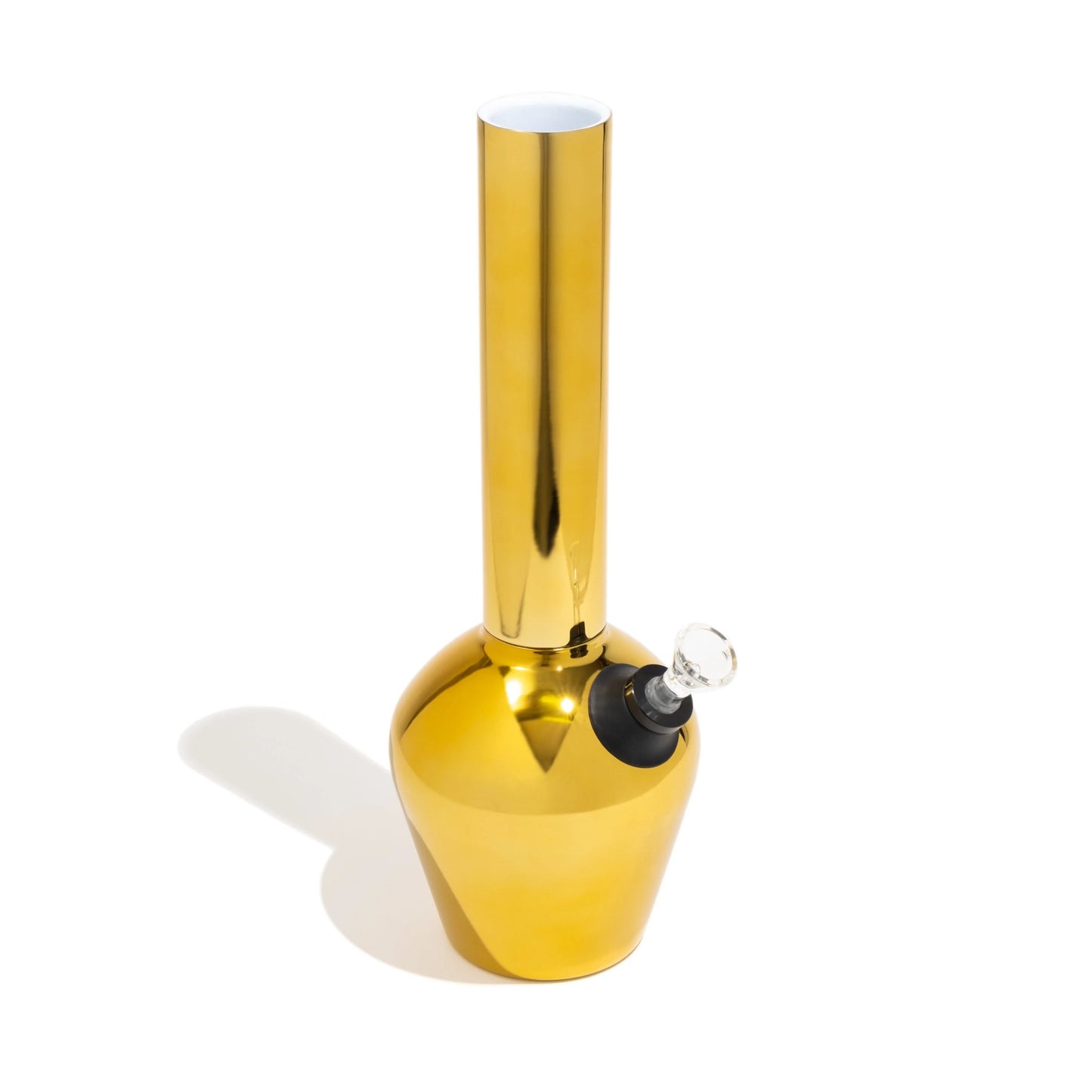 Gold-colored glass water pipe on a white background
Customizable bong parts