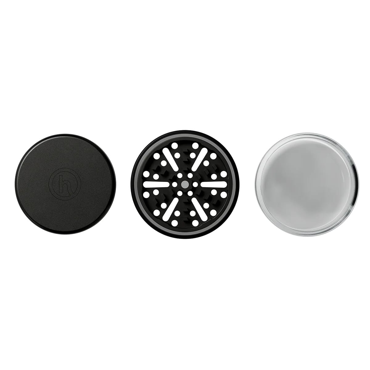 See-through herb grinder
Removable glass base grinder