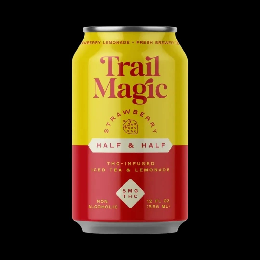 Trail Magic Strawberry Half & Half THC-infused iced tea and lemonade can