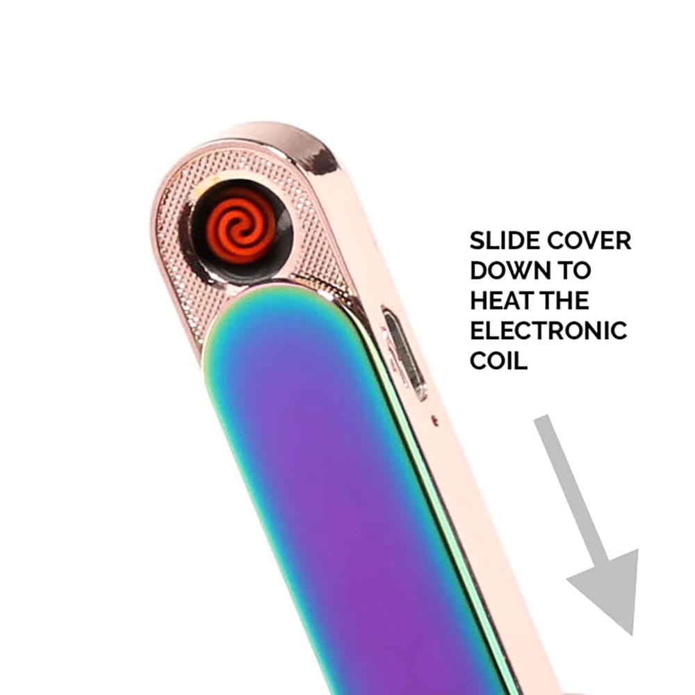 Slide ignition modern lighter
Rechargeable smoking accessory
Windproof electric lighter