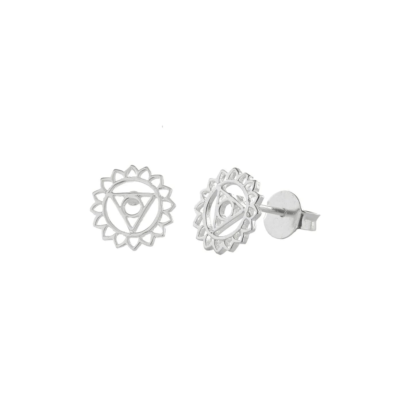 throat chakra earrings, chakra jewelry, sterling silver studs, communication chakra, self-expression jewelry, truth chakra, energy jewelry, mindfulness accessories, spiritual earrings, chakra healing jewelry, YENology earrings