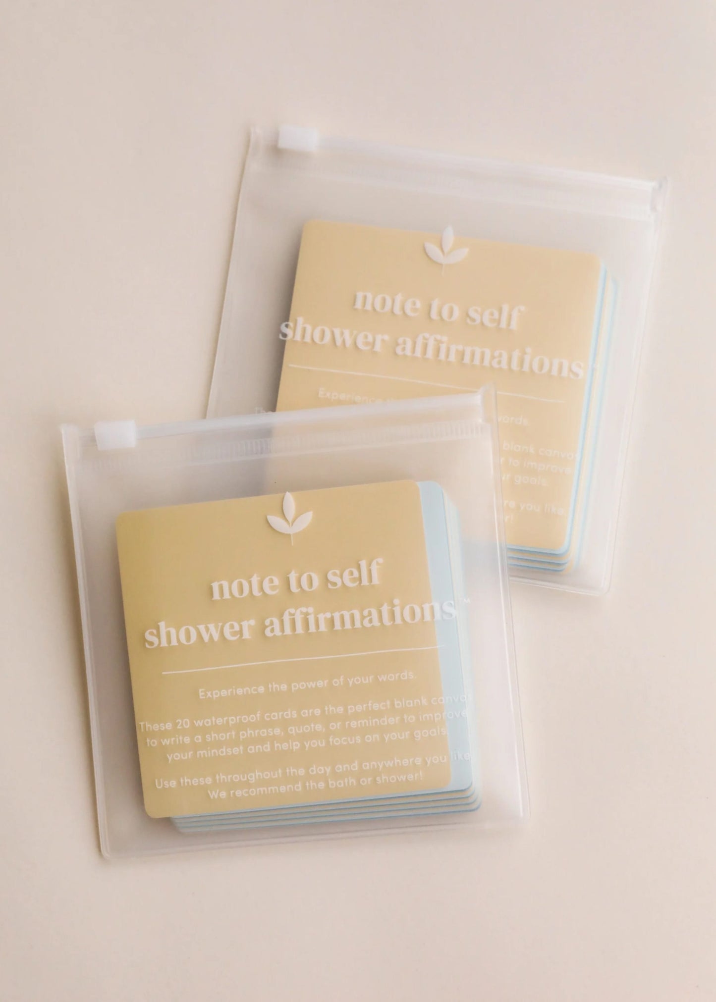 blank affirmation cards, shower affirmation cards, waterproof affirmation deck, DIY affirmations, custom affirmation cards, note to self cards, reusable shower cards, mindfulness tools