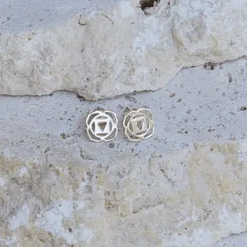 Root Chakra earrings, grounding jewelry, balance jewelry, sterling silver chakra studs, mindful jewelry, spiritual jewelry, stability jewelry, connection to nature, chakra healing jewelry, Jewelry Evolution
