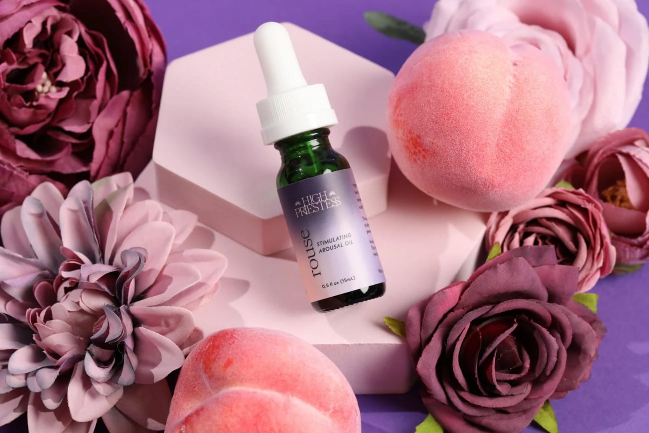 hemp intimacy oil, natural arousal oil, CBD lubricant, cinnamon warming oil, sexual wellness oil