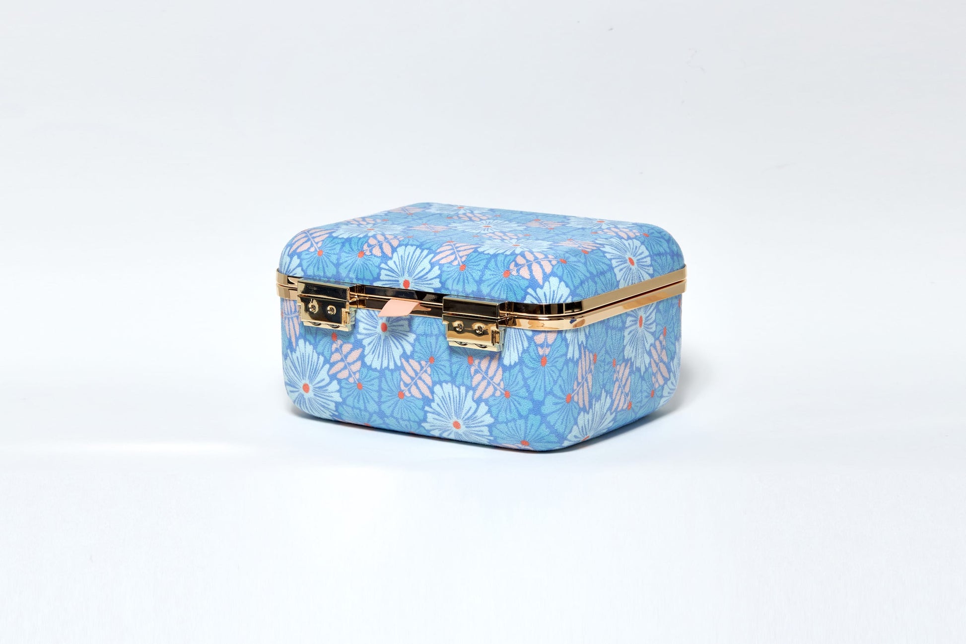 cannabis storage box, smell proof box, chic stash box, 70s inspired stash box, retro stash box, luxury cannabis storage, Slim Aarons style decor, Caribbean blue box