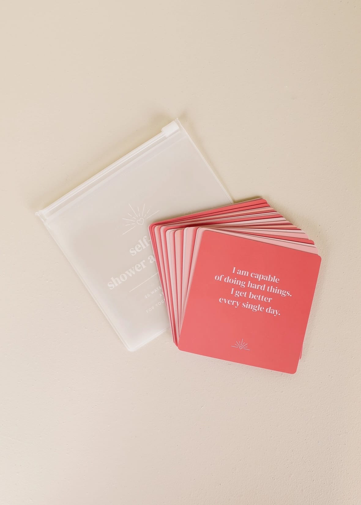self love affirmation cards, shower affirmation cards, waterproof affirmations, daily affirmation deck, mindfulness shower cards, self acceptance affirmations, reusable affirmation cards