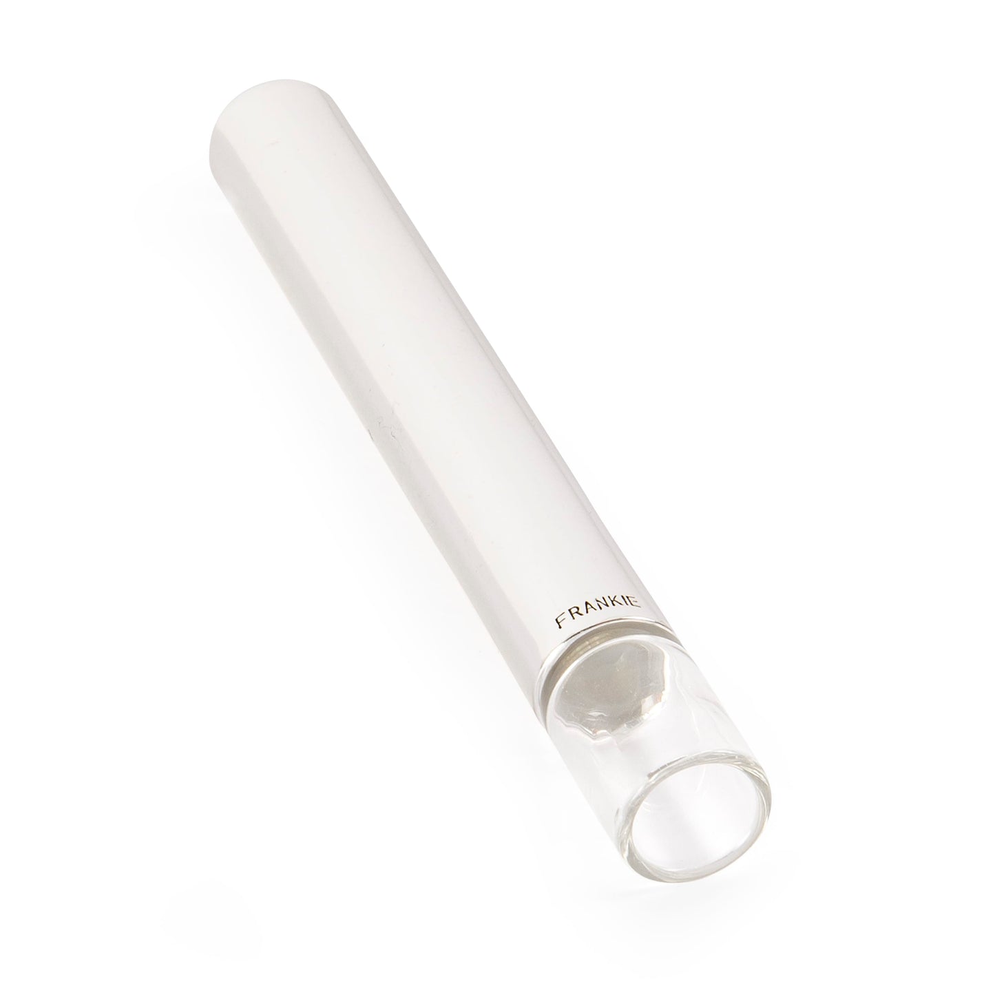 Frankie Smoke 1-hitter, metal one hitter, cleanable pipe, pocket smoking pipe, luxury smoking accessory, glass and metal pipe, travel pipe, Frankie Smoke pipe, YENology pipe, discreet smoking piece