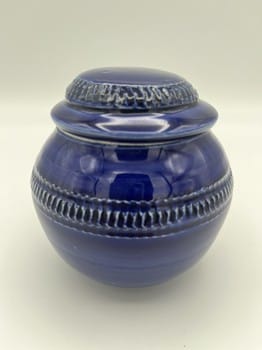 Small cobalt blue container
Mike Teal pottery jar
Hand-thrown porcelain lidded dish
