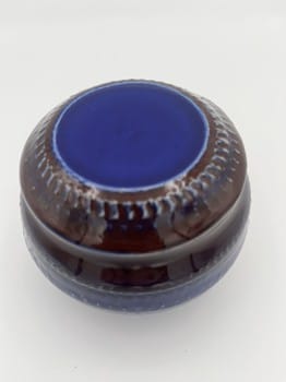 cobalt blue ceramic container, red ceramic jar, Mike Teal pottery, porcelain lidded jar, handmade pottery container, Cone 6 stoneware, artisan ceramics, handmade home décor, small ceramic container