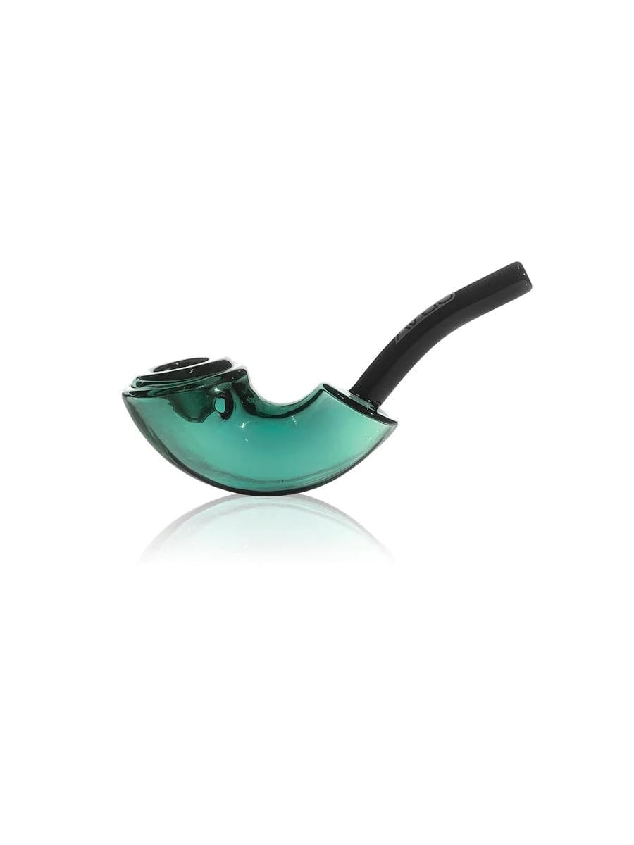 GRAV Rocker Sherlock, Sherlock pipe, glass hand pipe, GRAV glassware, modern Sherlock, smoking accessories, borosilicate pipe, cannabis pipe, GRAV smoking tools, YENology smoking collection - teal Green