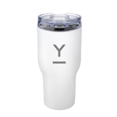 YENology mug, Y for YENology tumbler, travel mug, insulated tumbler, 30oz stainless steel cup, reusable mug, eco drinkware, wellness tumbler, mindful lifestyle, thermal mug