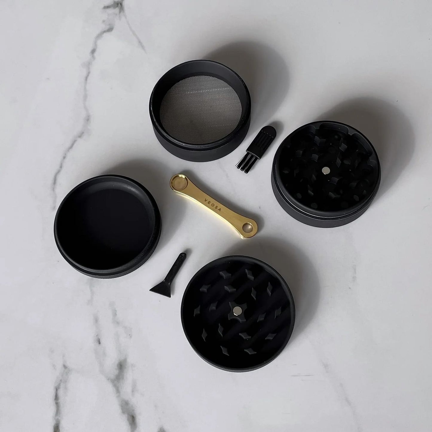 Veosa grinder, luxury grinder kit, four chamber grinder