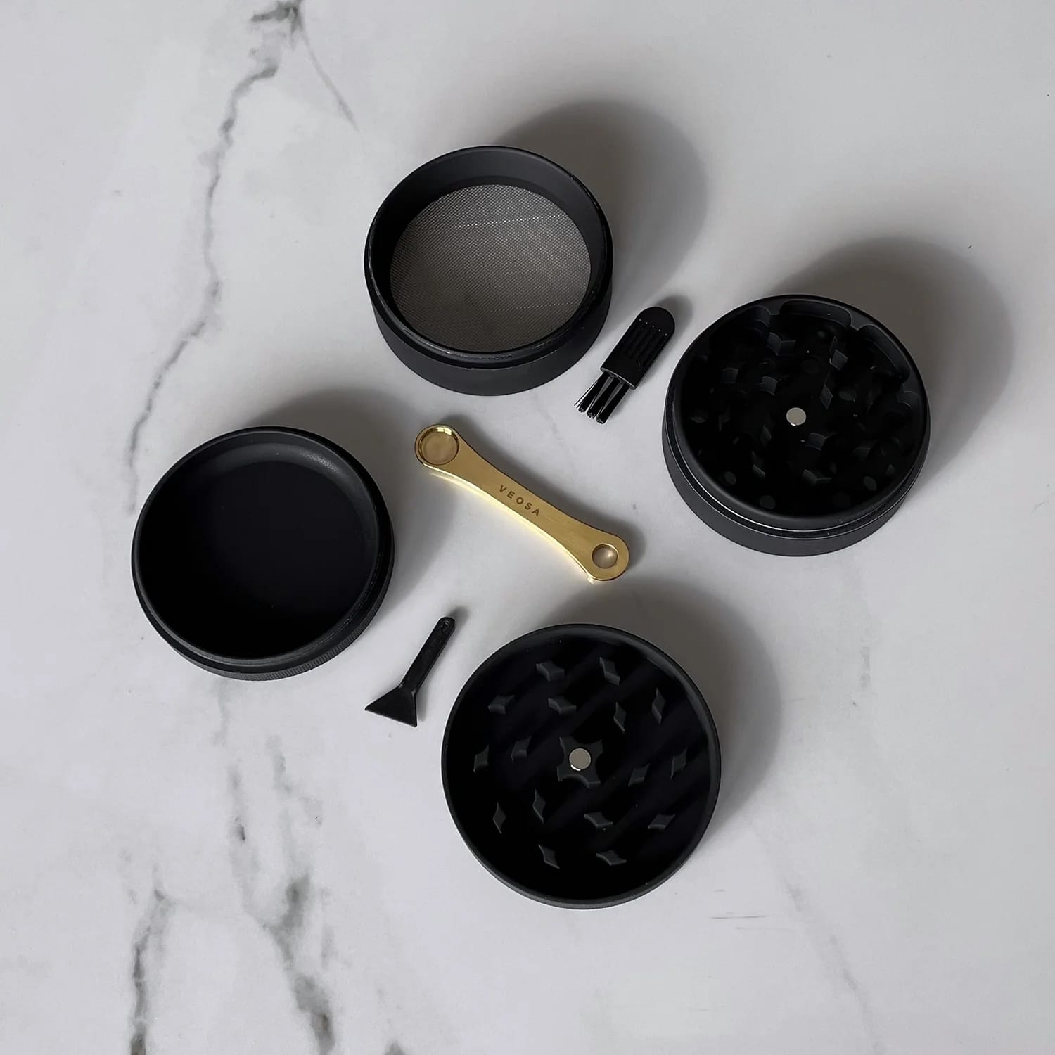Veosa grinder, luxury grinder kit, four chamber grinder